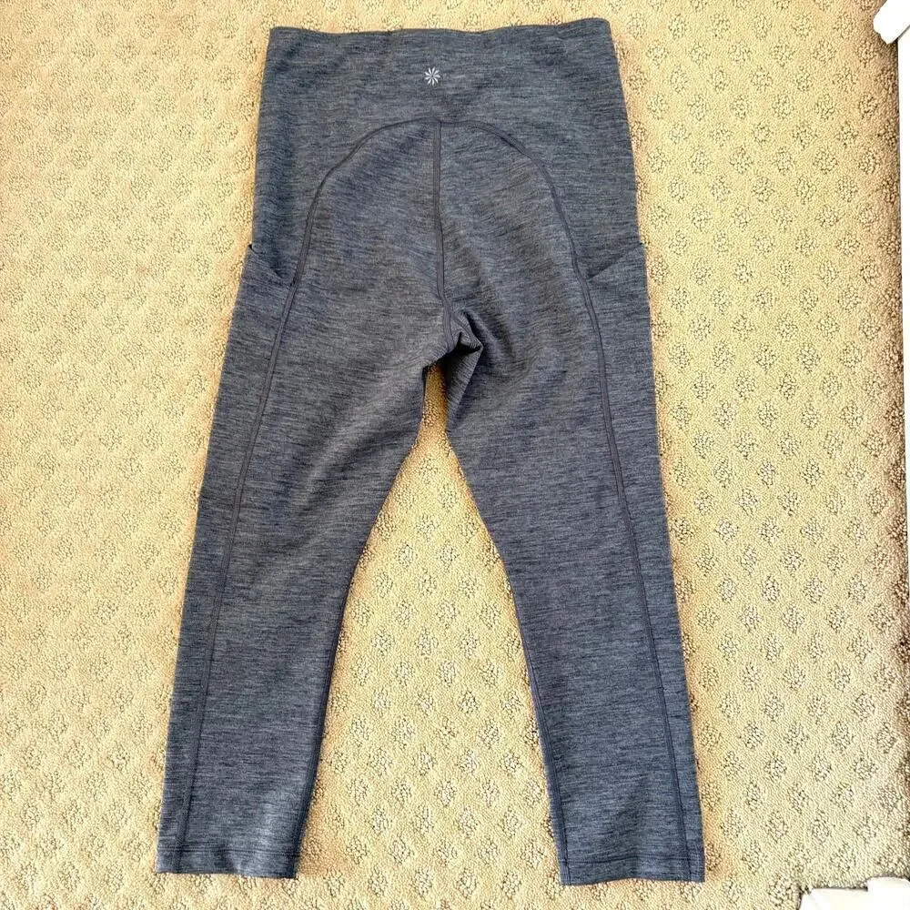 Athleta Ultimate Stash Pocket Capri Leggings Size S, 21" Inseam EUC Heather Gray - Picture 4 of 5